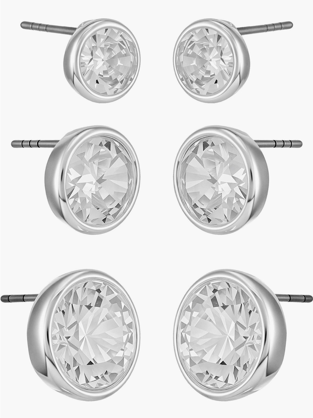 Vince Camuto 3-Pair Clear Crystal Stud Earring Trio NWT - Picture 5 of 6